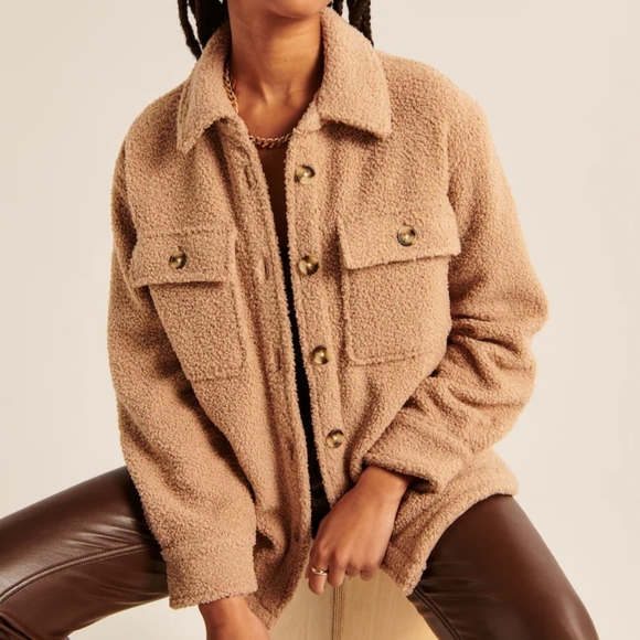ABERCROMBIE & FITCH: Cozy Sherpa Shirt Jacket - Picture 5 of 7